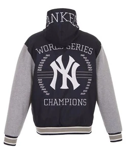 MLB New York Yankees Champion JH Design Reversible Fleece Hooded Jacket New - Picture 1 of 3