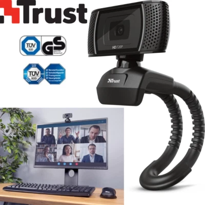 Trust Trino HD Webcam mit Mikrofon 720p 30FPS PC Kamera mit Ständer Videokamera - Bild 1 von 4