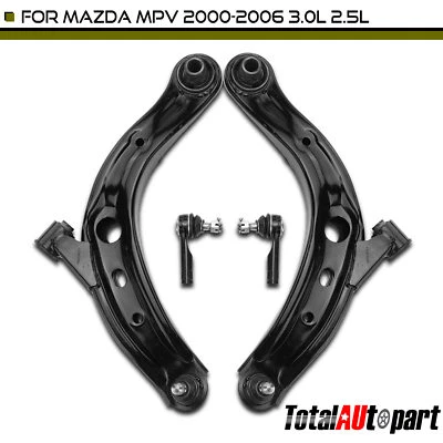 4x Braço de Controle com Extremidade de Vara de Junta Esferográfica para Mazda MPV 2000-2006 2.5L 3.0L Frontal - Imagem 1 de 4