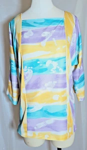 Vintage Vera Neumann Tunic Blouse Square Neckline Size 10 - Picture 1 of 7