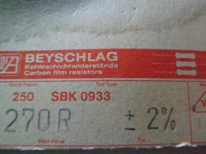 Beyschlag SBK0933 270Ohm +/-2% *10 Stück* *NOS* - Picture 1 of 3