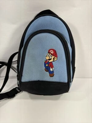 Official Nintendo Super Mario Bros. Vintage Carry Bag - Mini Backpack Blue/Black - Image 1 of 4