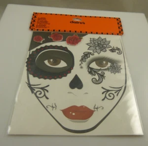 Face tattoos body art skin Halloween Day of dead gothic - Picture 1 of 5