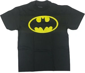 Batman Boy's Classic Bat Signal Graphic Logo T-Shirt Black - Picture 1 of 2