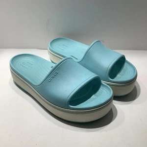 Crocs Damen Größe 11M Plateau 205631 Pantoletten Sandalen Aqua Slipper TOP - Bild 1 von 8