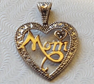 10K Multi color Gold Heart Shaped <<Mom>> Pendant ~FREE SHIPPING!!!~((C108)) - Picture 1 of 3