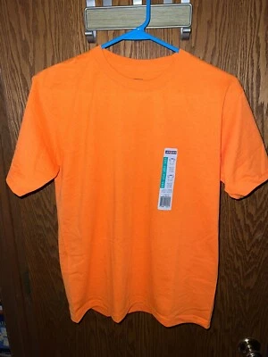 CAMISA JERZEES JUVENIL TALLA XL 18-20 NIÑOS NARANJA BRILLANTE MANGA CORTA NUEVA CON ETIQUETAS Foto 1 de 3