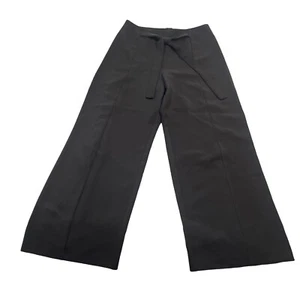Leith Pants Women's Size Medium Black High Waist Wide Leg Stretch Ankle Crop EUC - Picture 1 of 9