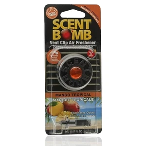 Scent Bomb Vent Clip Car Air Freshener, Eliminates Odors, Mango Tropical - Picture 1 of 12