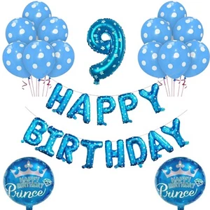 Blue Happy Birthday Balloons Foil 1st Boy Latex ballons Party decoration baloons - Picture 1 of 36