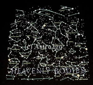 HEAVENLY BODIES-Stars Constellations Space Astronomy 2-sided Glow Kids T shirt - Picture 1 of 7