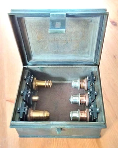 Objetivos de microscopio Carl Zeiss Jena 6 en estuche tropical de metal + desecante CaCl2 - Imagen 1 de 24
