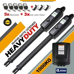 RITROX RX1102 Heavy Duty Double Swing Gate Opener / Motor 1000kg 5x Remote Cable - Picture 1 of 8