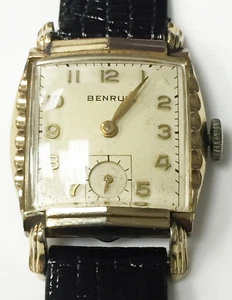 Reloj de cuerda mecánico analógico vintage original con bisel Benrus 10K R.G.P - Imagen 1 de 9