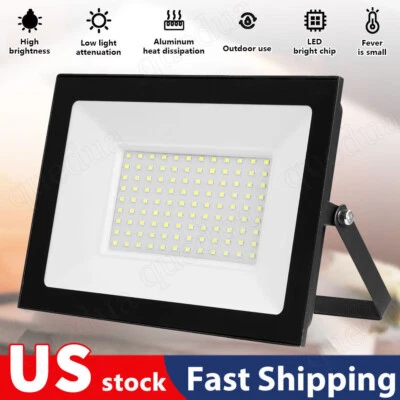 CUTEVER 100000LM LED Flood Light Garden Outdoor Lamp Yard Security Spotlight Fixtures US