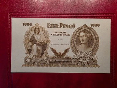 HUNGARY 1000 PENGO 1945 aUNC PRINTER DESIGN - Image 1 of 2