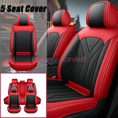 PU Leather Full Set Car Seat Cover 5 Seat Front Rear Mat For Audi Q2 Q3 Q5 Q7 Q8 Foto 1 de 4