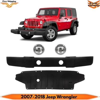 Front Bumper Cover Textured & Fog Lights Kit For 2007-2018 Jeep Wrangler Foto 1 de 4