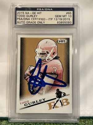 Autógrafo Todd Gurley novato SA-Ge HIT 2015 PSA/DNA 10 somente automático - ITP 19/12/2015 - Imagem 1 de 2