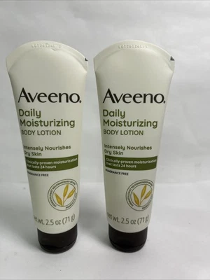 Loción corporal hidratante diaria Aveeno avena prebiótica sin fragancia 2,5 oz lote 2 Foto 1 de 3