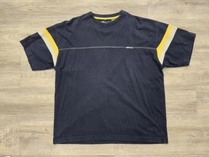 Vintage Point Zero Shirt Mens XL Blue Yellow Striped Short Sleeve 100% Cotton - Picture 1 of 14