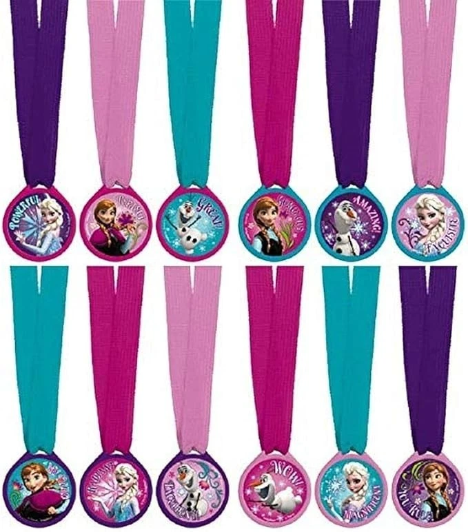 Amscan Disney Frozen Fiesta de Cumpleaños Mini Premio Medalla Favor (12 Piezas), Multicolor Foto 1 de 1