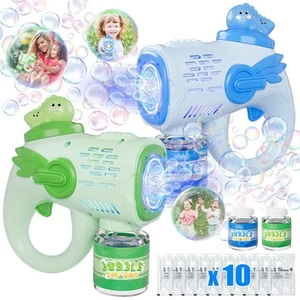 Bubble Gun Machine for Toddlers, 2 Pack Easter Gifts for Kids Bubble Maker Bl... - Picture 1 of 7