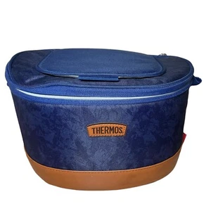 Thermoskanne 6 Dosen weiche Kühlbox - marineblau kariert, isolierte Brotzeittasche - Bild 1 von 7