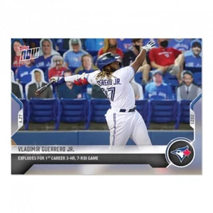 2021 Topps NOW Card 138 Vladimir Guerrero Jr. 3 Home Run Night 7 RBI Grand Slam - Picture 1 of 2