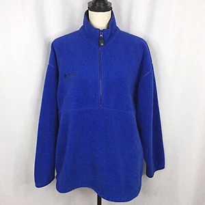 Vintage Columbia Fleece 1/4 Zip Jacket Womens Medium Sweatshirt Pullover Blue - Picture 1 of 7