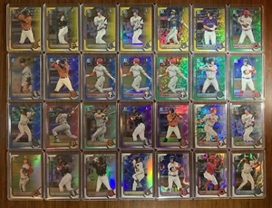 2022 Bowman 1st Serial Numbered Chrome Refractor SP Parallel - 28 Card Lot - Picture 1 of 5