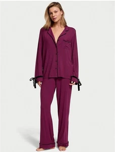 Victoria's Secret Modal Long Pajama Set Plum Rouge Small/short NWT - Picture 1 of 15