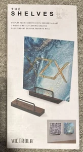 Victrola The Shelves Display for Vinyl Records 2 Wood & Metal Floating Shelves - Picture 1 of 5