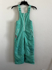 GIRLS C9 CHAMPION GREEN SNOW SKI SNOWBOARD PANTS BIBS OVERALLS SUSPENDERS S 6 6X - Picture 1 of 6