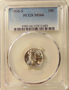  1930-S Mercury Dime - Better Date - PCGS MS66 - Beautiful Choice Gem BU Coin 