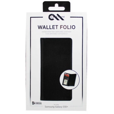 Funda tipo billetera tipo folio de cuero Case-Mate para Samsung Galaxy S10 Plus - negra Foto 1 de 2