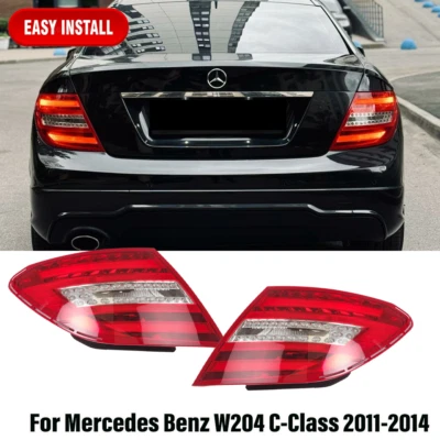 Pair Tail Lights Taillights Fit 2011-2014 Mercedes-Benz W204 C350 C63 C300 C250 - Изображение 1 из 4