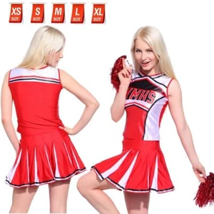 Red And White Glee Style Cheerios Fancy Dress Costume Size Xs --- Xl - Picture 1 of 5