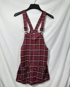 Women's NOBO No Boundaries Medium Plaid Overall Skirt Dress M 7-9 Cottagecore - Picture 1 of 7