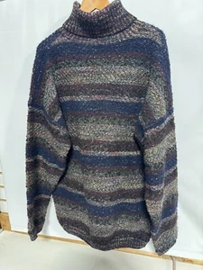 Vintage Missoni Turtleneck Knit Sweater Sz 54/XL Made In Italy Geometric 80s - Picture 1 of 6