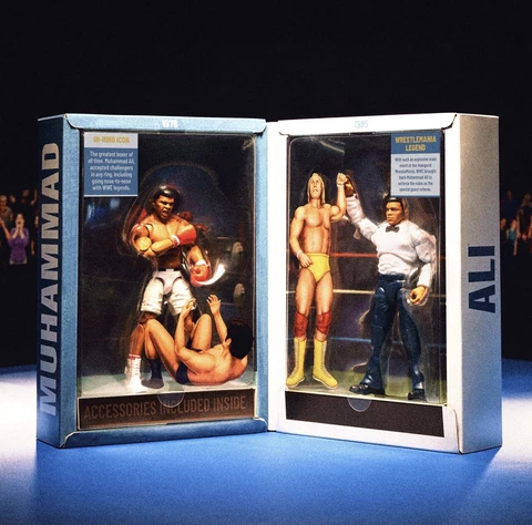 SDCC 2023 Mattel Creations WWE Ultimate Edition Muhammad Ali Action Figure Set Cover