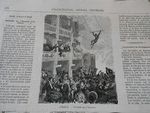 Gravure 1874 - Avignon Incendie de l'Alcazar - Picture 1 of 1