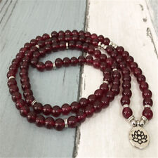 8mm ruby 108 Buddha Beads Bracelet Handmade natural Meditation mala spirituality