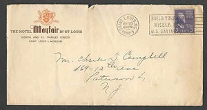 1948 cubierta St Louis Mo Hotel Mayfair - Imagen 1 de 2