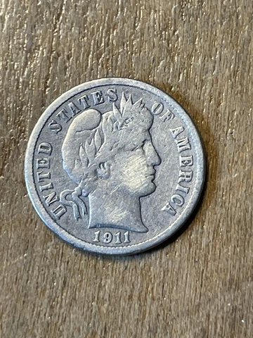 1911D Barber Dime VG+ Cover