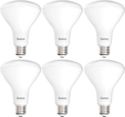 Sunco 6 Pack BR30 LED Bulbs, Indoor Flood Lights CRI93 11W Equivalent 65W 3000K  - Image 1 of 4