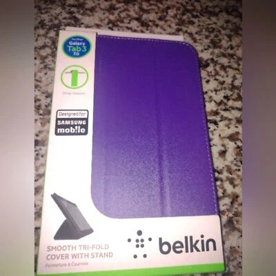 Belkin Tri-Fold Tablet Case Cover with Stand, Samsung Galaxy Tab 3, 7.0 Purple - Image 1 of 3