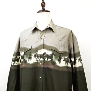 Vintage Roper Western Shirt Mens XL Vtg 90s Y2K Aztec Cowboy Rodeo Pearl Snap - Picture 1 of 14