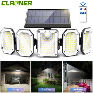5-Head 300 LED Solar Motion Sensor Light Outdoor Garden Wall Security Flood Lamp - Picture 1 of 9