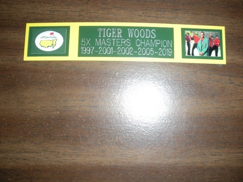 TIGER WOODS (5X MASTERS CHAMPION) ENGRAVED NAMEPLATE FOR PHOTO/DISPLAY/POSTER Cover